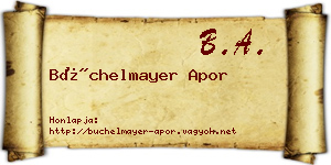 Büchelmayer Apor névjegykártya